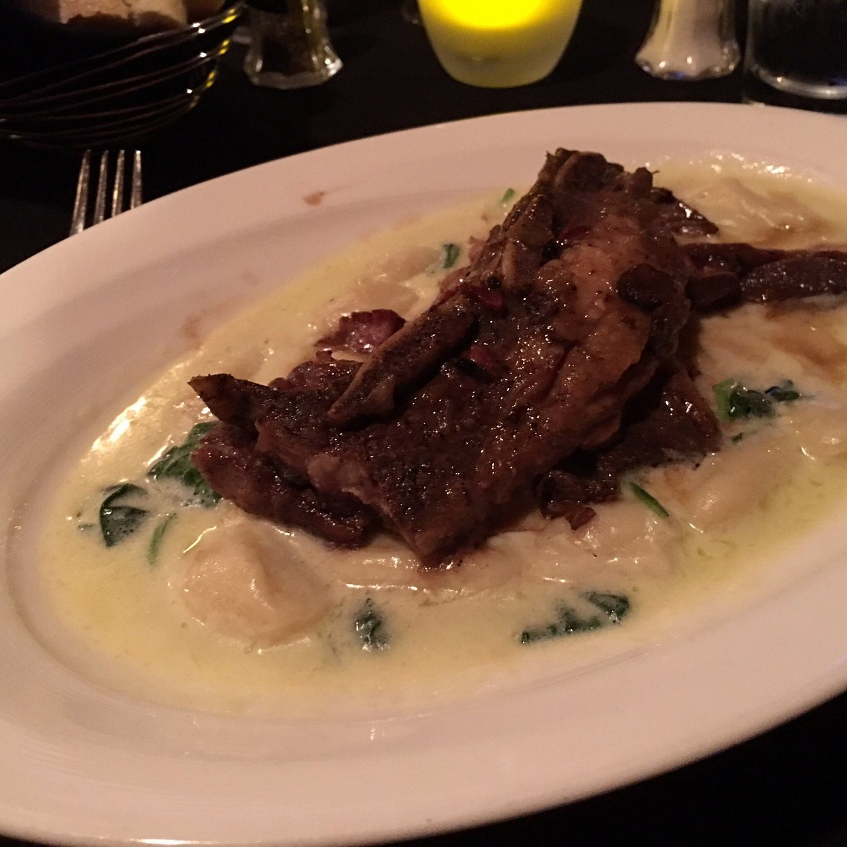 Alfio's Buon Cibo signature dishes Short Rib RavioliGnocchi SouffleVacio Steak (Argentine Flank Steak)